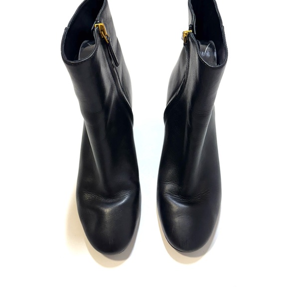 Tory Burch Brooke Perfect Black Calf Leather Ankle Booties Minimalist Size 8.5 - Picture 5 of 16